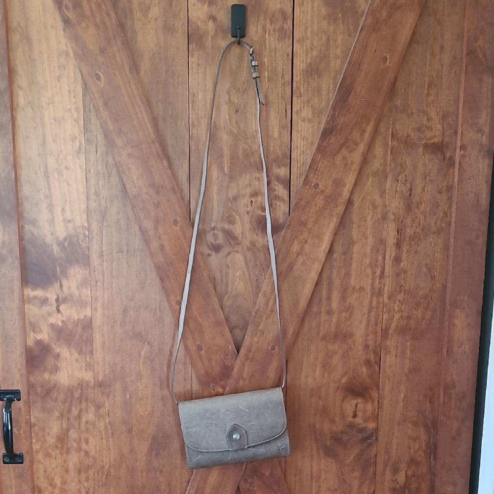 Frye Gray Leather Crossbody Bag